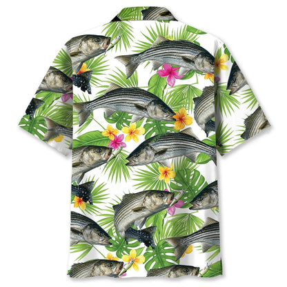 Stripe Bass Tropical Hawaiian Shirt, custom shirt gift for men (view 3)