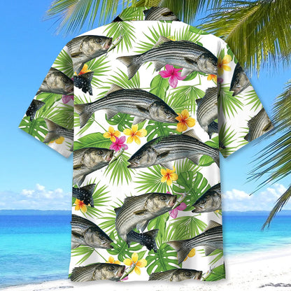 Stripe Bass Tropical Hawaiian Shirt, custom shirt gift for men (view 4)