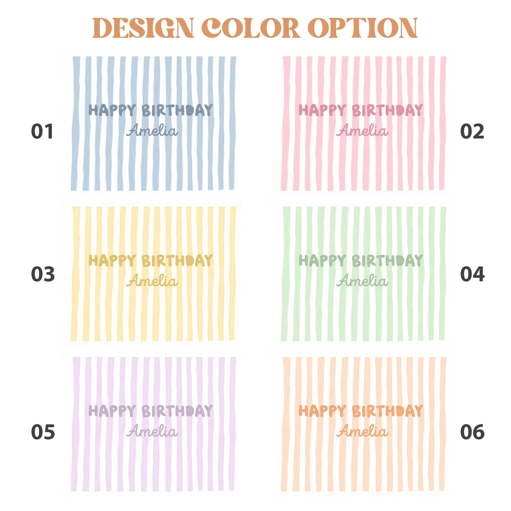 Striped Birthday Banner Personalized Custom Name Birthday Backdrop Neutral Party Photo Banner, personalized birthday backdrop