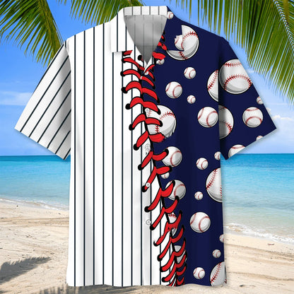 Stripes Baseball Hawaiian Shirt, custom shirt gift for men