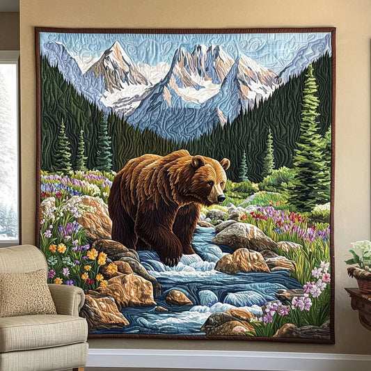 Strolling Bear Quilt Blanket