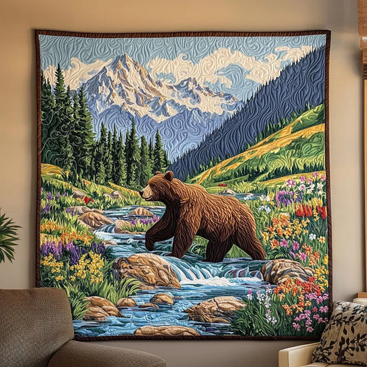 Strolling Bear Quilt Blanket