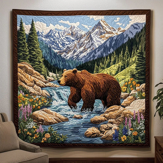 Strolling Bear Quilt Blanket