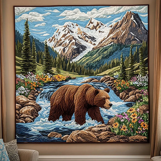 Strolling Bear Quilt Blanket