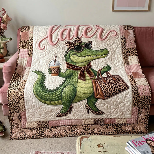 Stylish Leopard Alligator Quilt Blanket