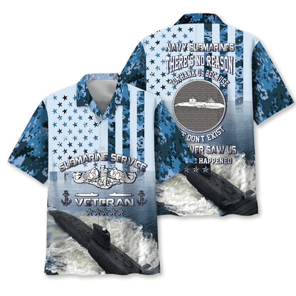 Submarine Service Veteran Hawaiian Shirt, custom shirt gift for men (view 4)