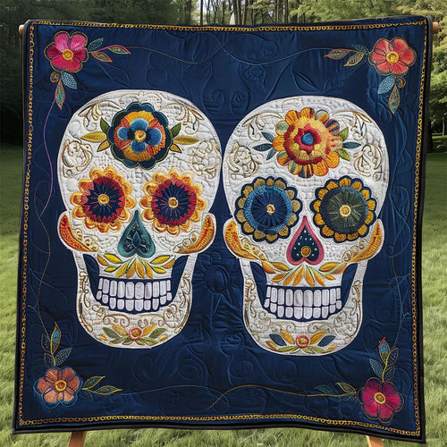 Sugar Skull Duo Quilt Blanket