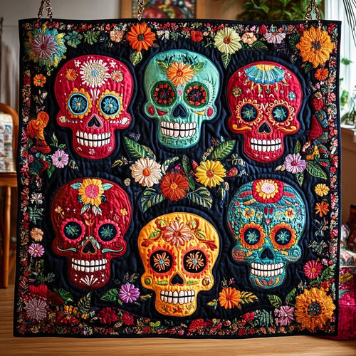 Sugar Skull Serenade Quilt Blanket