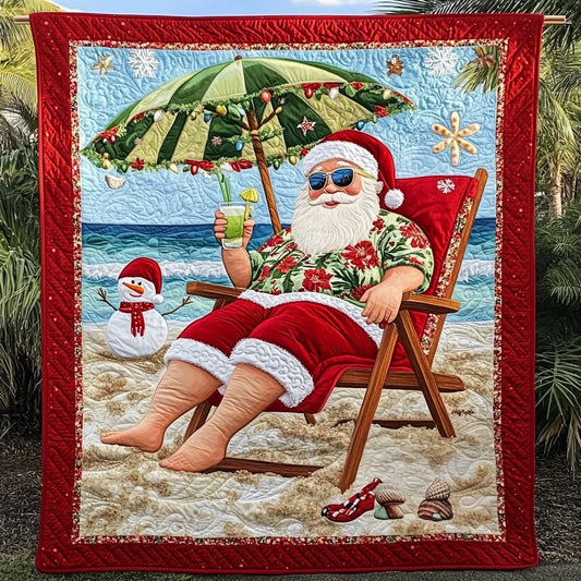 Summer Santa Quilt Blanket