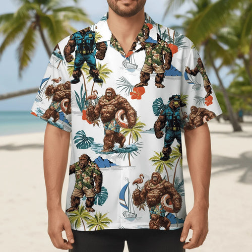 Summer Bigfoot Hawaiian Shirt, custom shirt gift for men