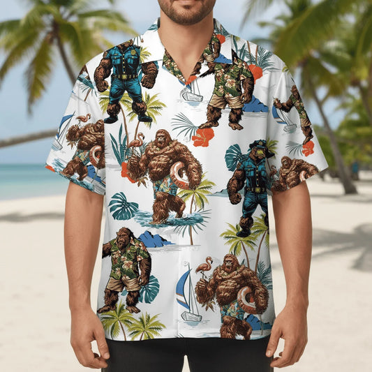 Summer Bigfoot Hawaiian Shirt, custom shirt gift for men