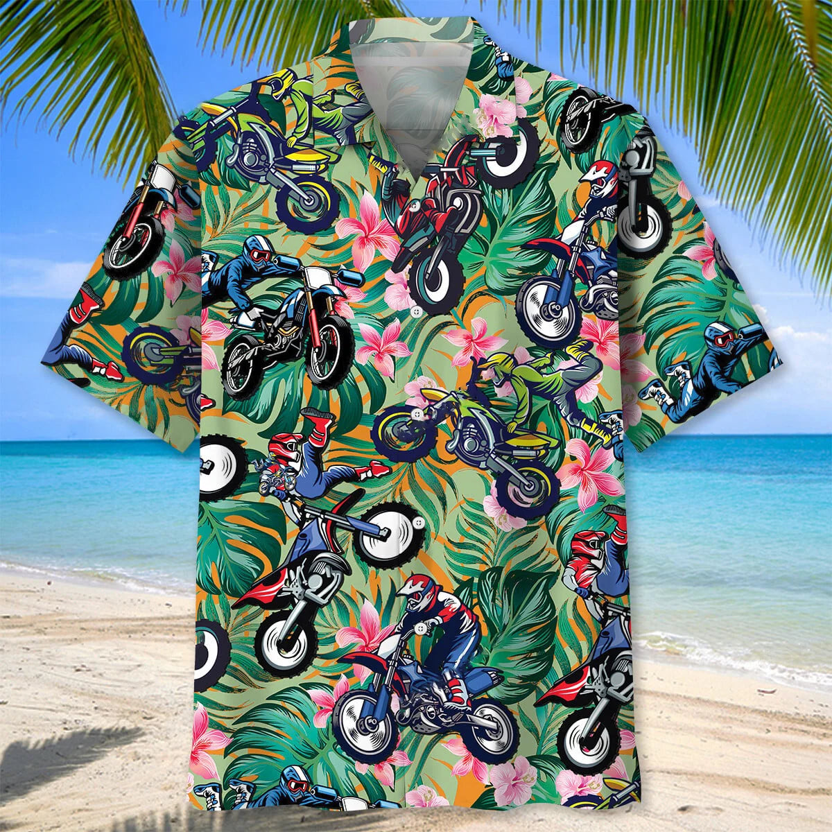 Summer Dirt Bike Hawaiian Shirt, custom shirt gift for men