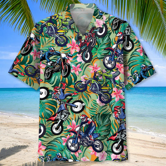 Summer Dirt Bike Hawaiian Shirt, custom shirt gift for men