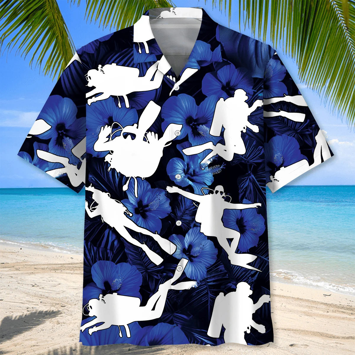 Summer Diver Hawaiian Shirt, custom shirt gift for men