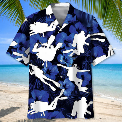 Summer Diver Hawaiian Shirt, custom shirt gift for men