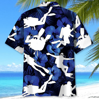 Summer Diver Hawaiian Shirt, custom shirt gift for men (view 3)