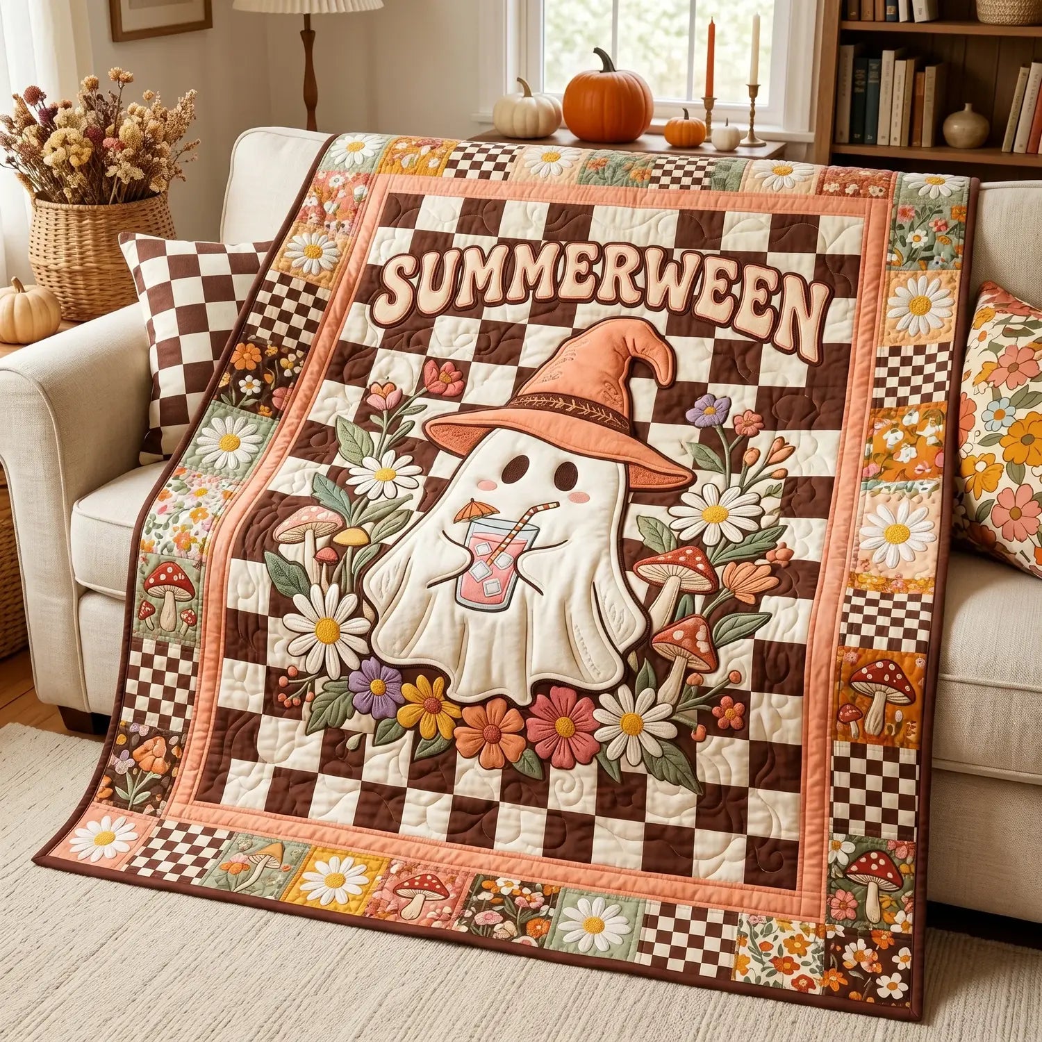 Summerween Boo Quilt Blanket