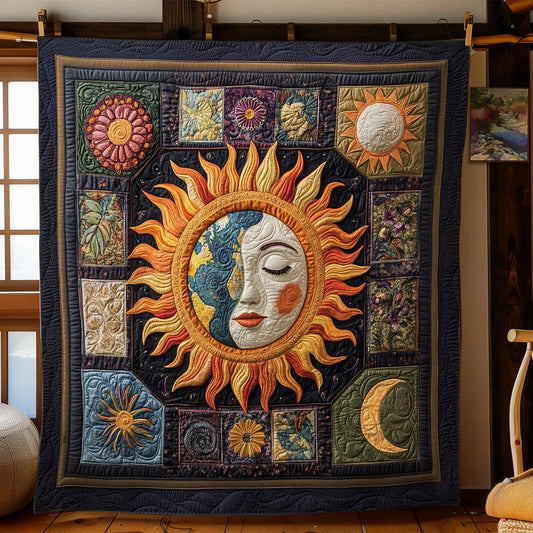 Sun Earth Quilt Blanket