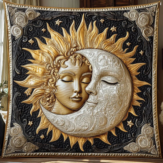 Sun & Moon Embrace Quilt Blanket