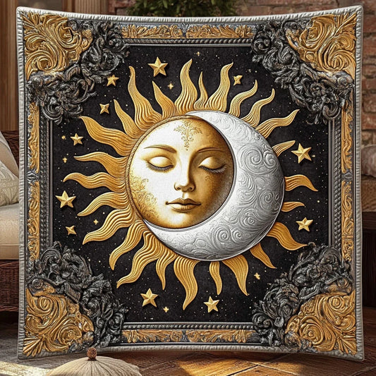 Sun & Moon Embrace Quilt Blanket