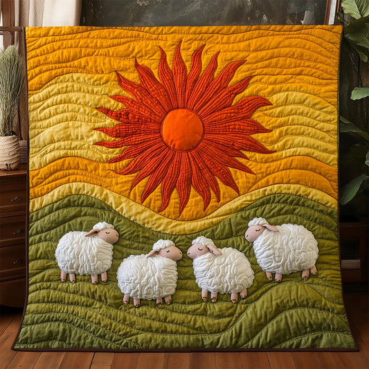 Sun Sheep Meadow Quilt Blanket
