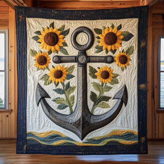 Sunflower Anchor Quilt Blanket