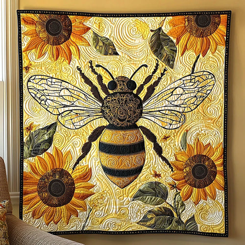 Sunflower Bee Quilt Blanket