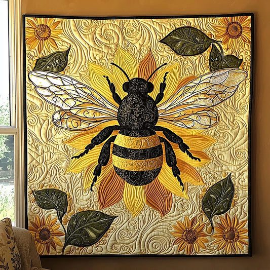 Sunflower Bee Quilt Blanket