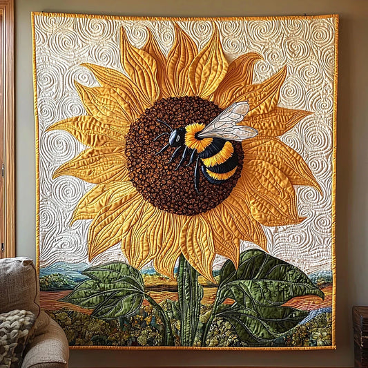 Sunflower Bee Quilt Blanket