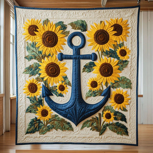 Sunflower Bloom Anchor Quilt Blanket