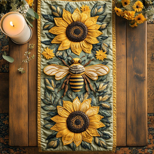 Sunflower Buzz Quilted Table Runner