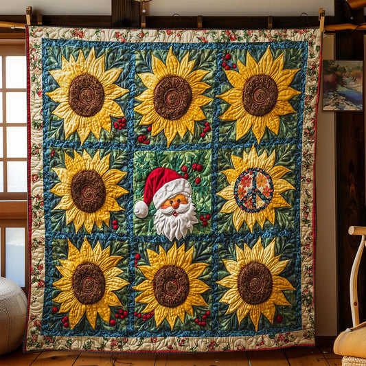 Sunflower Cheer Noel Quilt Blanket