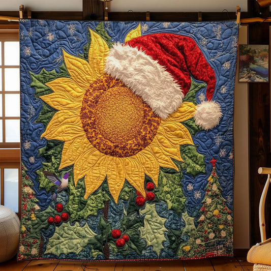 Sunflower Christmas Star Quilt Blanket