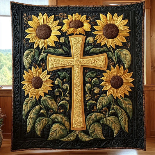 Sunflower Cross Quilt Blanket
