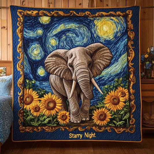 Sunflower Elephant Quilt Blanket