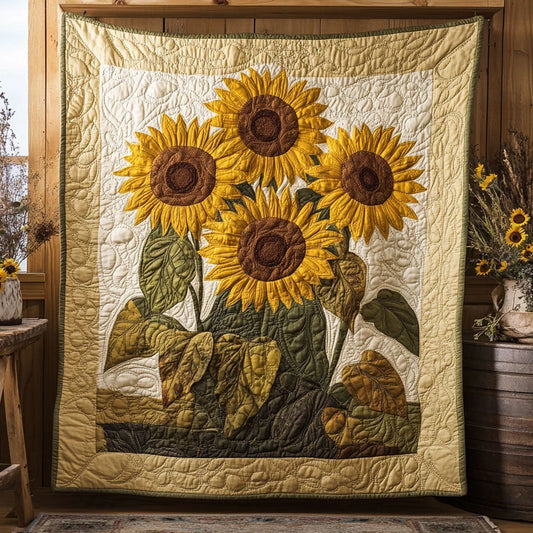 Sunflower Field Quilt Blanket