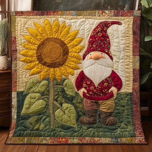 Sunflower Gnome Quilt Blanket