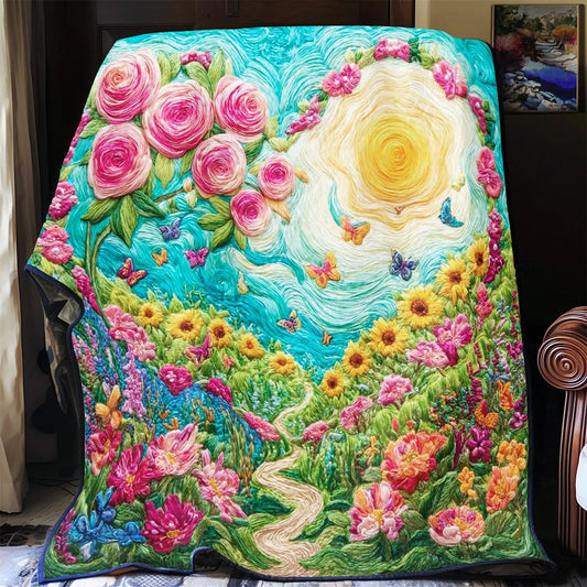 Sunlit Blossom Quilt Blanket