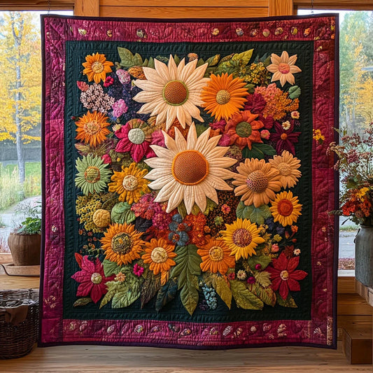 Sunlit Bouquet Quilt Blanket