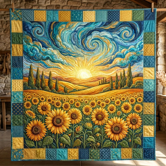 Sunlit Fields Symphony Quilt Blanket