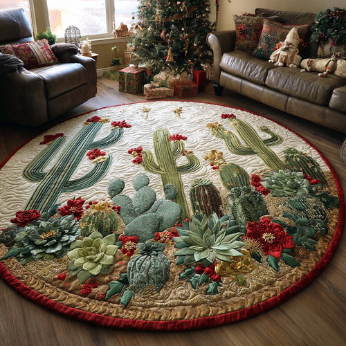 Sunlit Spines Quilted Round Mat