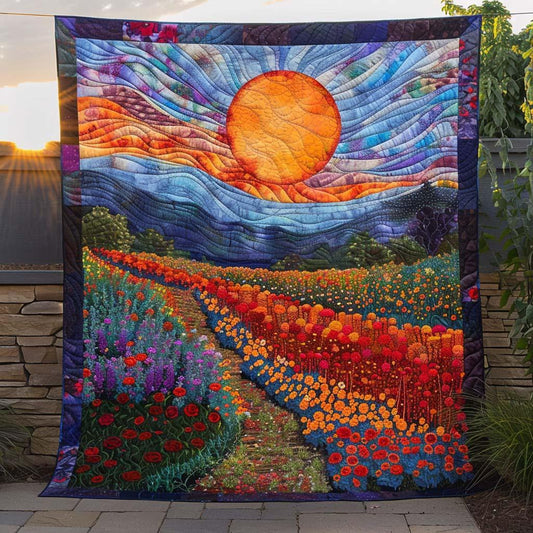 Sunlit Valley Quilt Blanket - Quilted Blanket by OtterMia
