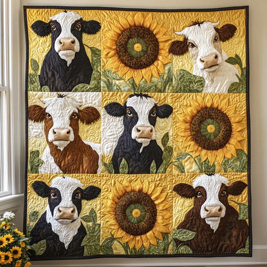 Sunny Bovine Quilt Blanket