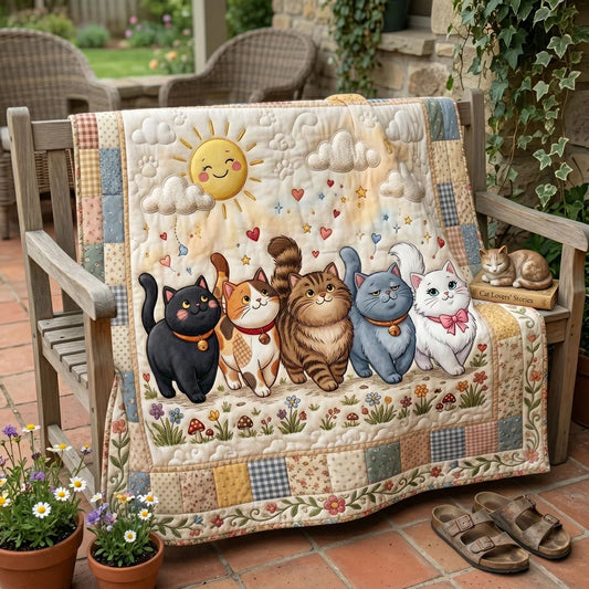 Sunny Cat Parade Quilt Blanket