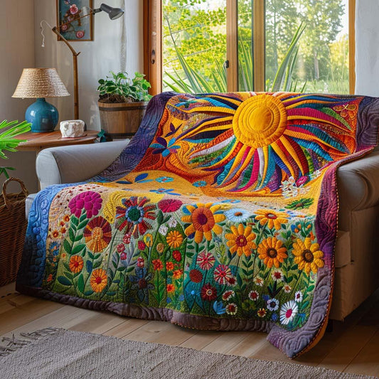 Sunny Charm Quilt Blanket - Quilted Blanket by OtterMia