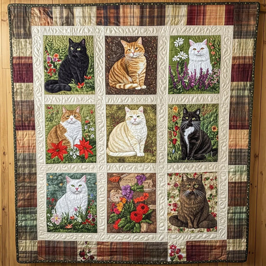 Sunny Field Cat Quilt Blanket