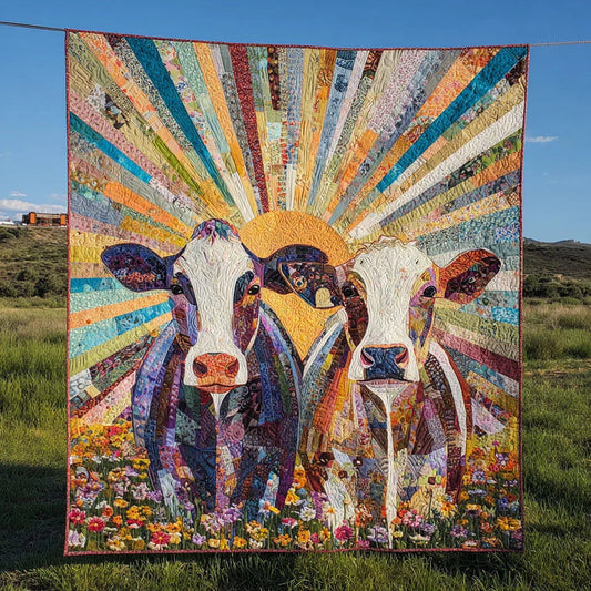 Sunny Pasture Quilt Blanket - Quilted Blanket by OtterMia