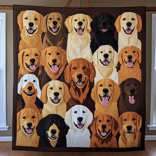 Sunny Retriever Quilt Blanket