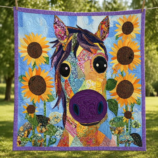 Sunny Trotter Quilt Blanket - Quilted Blanket by OtterMia