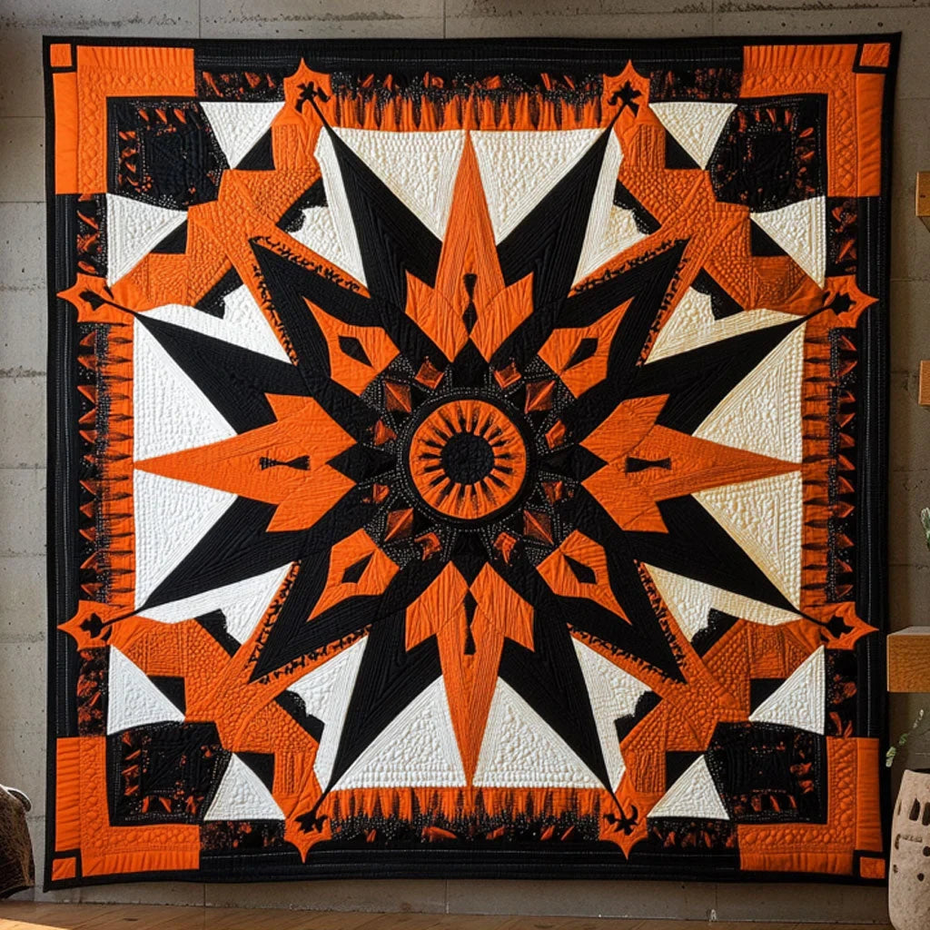 Sunrise Mandala Star Quilt Blanket